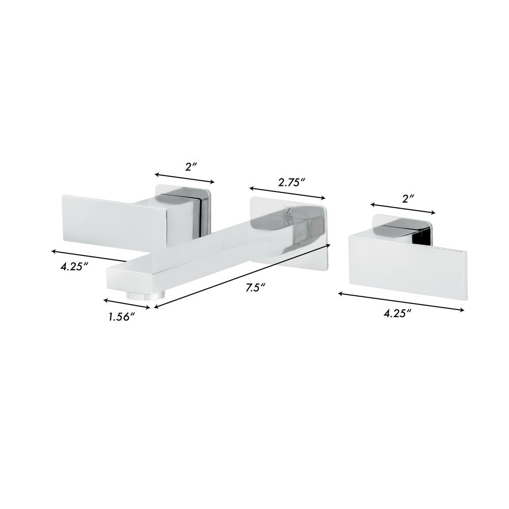 ZLINE Bliss Wall Mount Bath Faucet (BLS-BFW) Chrome dimensions.