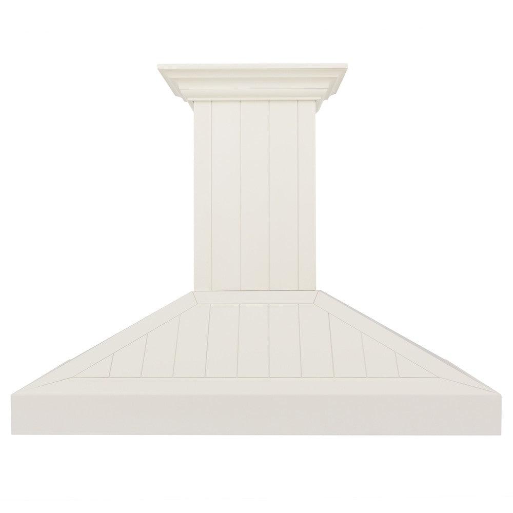 ZLINE Wooden Wall Mount Range Hood in Cottage White - Includes Motor (KPTT) front.