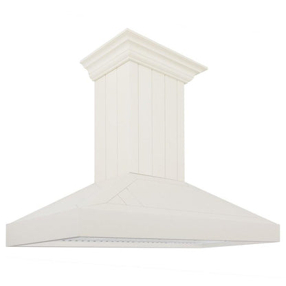 ZLINE Wooden Wall Mount Range Hood in Cottage White - Includes Motor (KPTT) 48 Inch