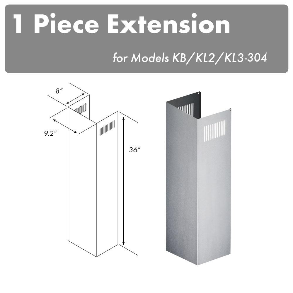 ZLINE 1-36" Chimney Extension for 9 ft. to 10 ft. Ceilings (1PCEXT-KB/KL2/KL3-304) - Rustic Kitchen & Bath - Range Hood Accessories - ZLINE Kitchen and Bath