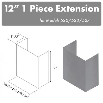 ZLINE 12 in. Chimney for 54 in. Under Cabinet Hoods (520/523/527-54-1FTEXT)
