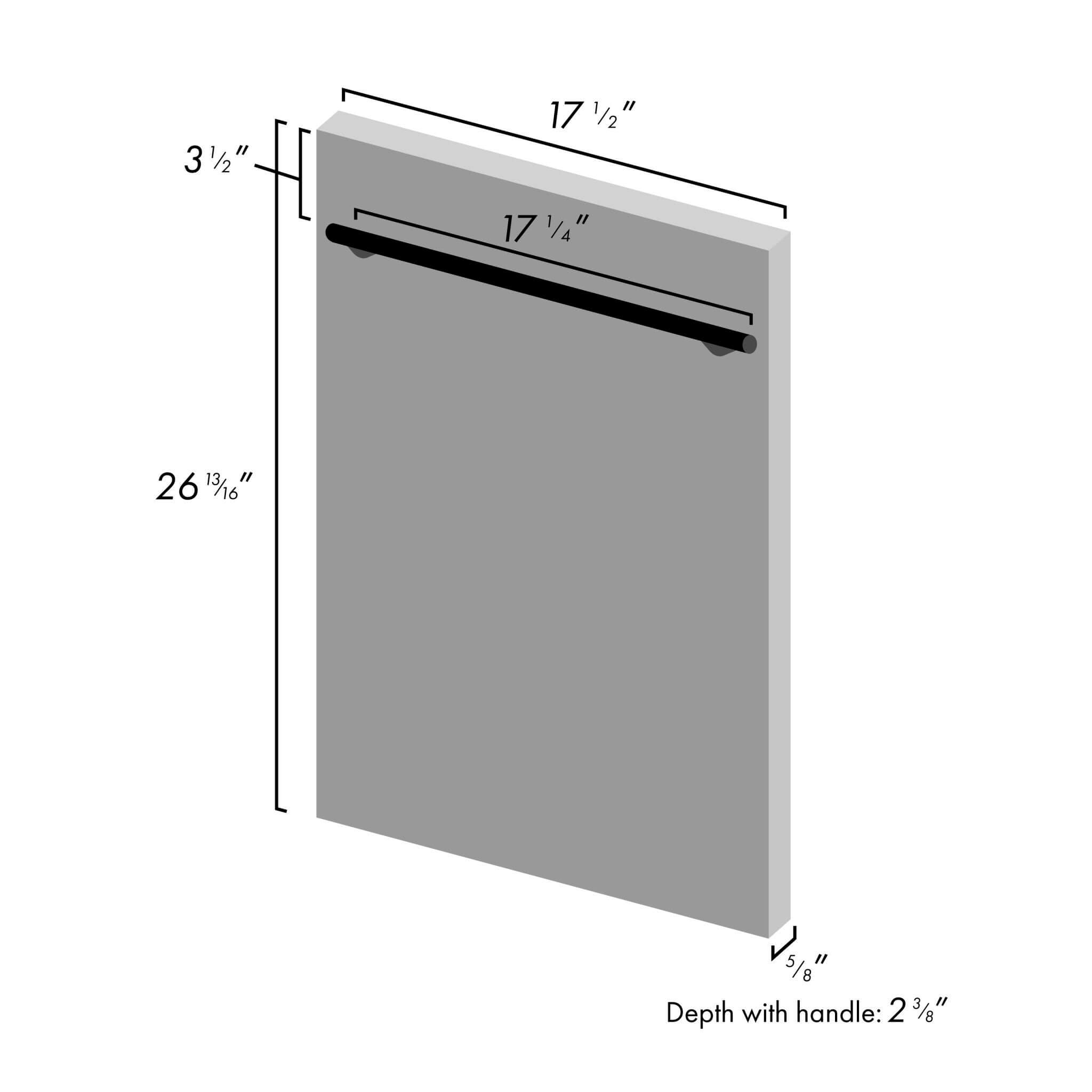 ZLINE 18" Dishwasher Panel with Modern Handle - Dimensional measurements
