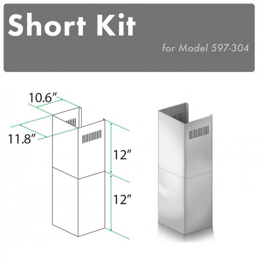 ZLINE 2-12 in. Short Chimney Pieces for 7.7 ft. to 8 ft. Ceilings (SK-597-304) main image.