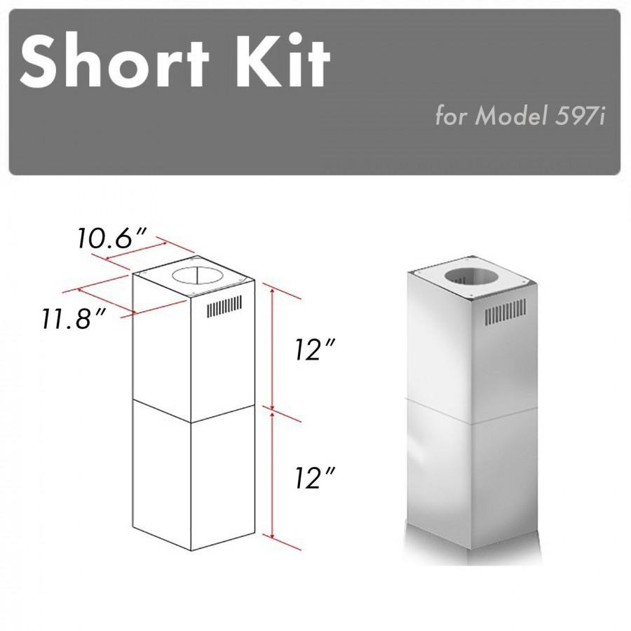 ZLINE 2-12 in. Short Chimney Pieces for 7.8 ft. to 8 ft. Ceilings (SK-597i) main image.