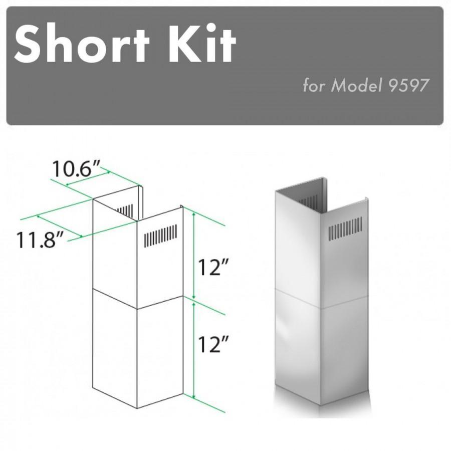 ZLINE 2-12 in. Short Chimney Pieces for 7 ft. to 8 ft. Ceilings (SK-9597) main image.