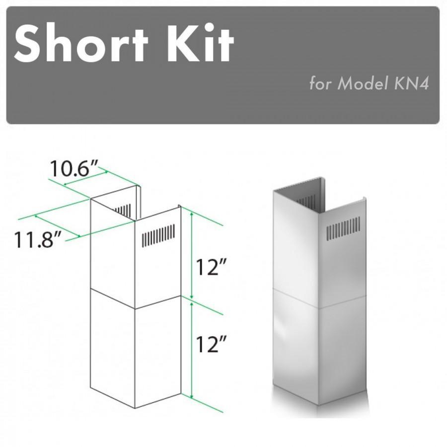 ZLINE 2-12" Short Chimney Pieces for 7 ft. to 8 ft. Ceilings (SK-KN4) - Rustic Kitchen & Bath - Range Hood Accessories - ZLINE Kitchen and Bath