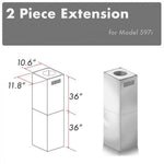 ZLINE 2-36 in. Chimney Extensions for 10 ft. to 12 ft. Ceilings (2PCEXT-597i)