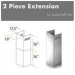 ZLINE 2-36 in. Chimney Extensions for 10 ft. to 12 ft. Ceilings (2PCEXT-687-304)