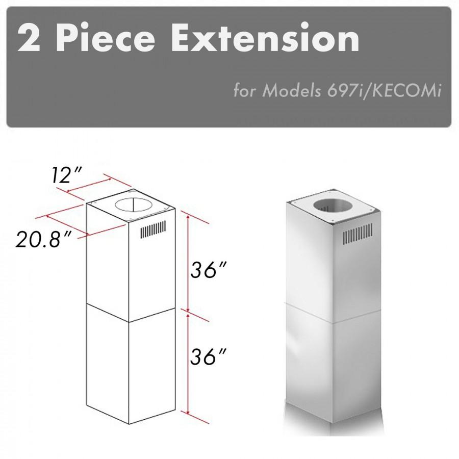ZLINE 2-36 in. Chimney Extensions for 10 ft. to 12 ft. Ceilings (2PCEXT-697i/KECOMi) main image.