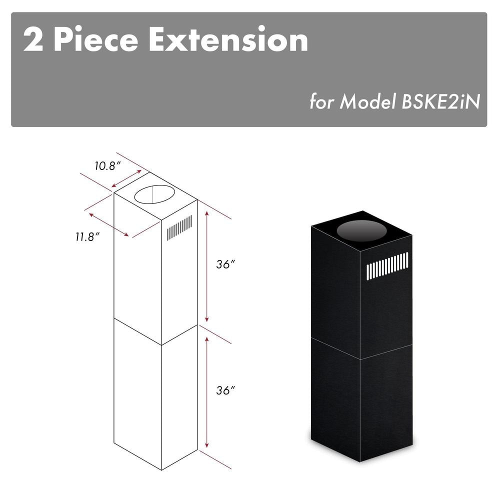 ZLINE 2-36 in. Chimney Extensions for 10 ft. to 12 ft. Ceilings (2PCEXT-BSKE2iN) main image.