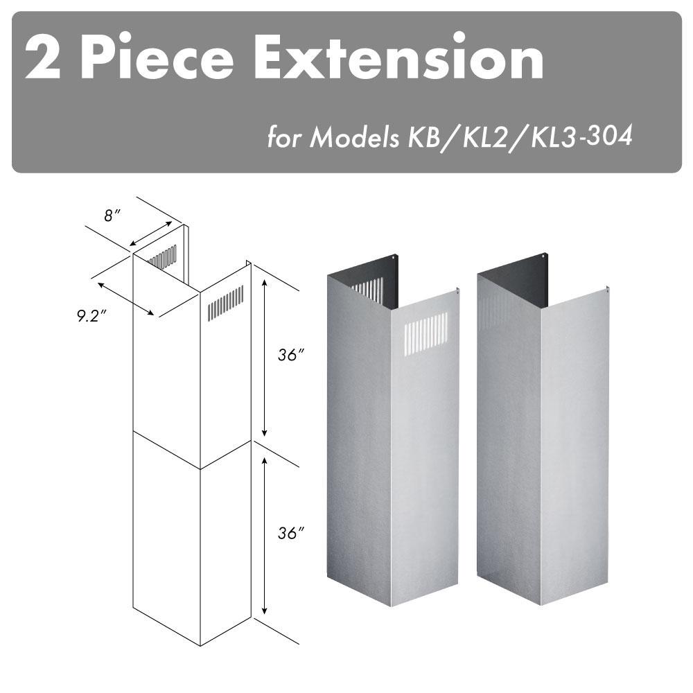 ZLINE 2-36 in. Chimney Extensions for 10 ft. to 12 ft. Ceilings (2PCEXT-KB/KL2/KL3-304) main image.