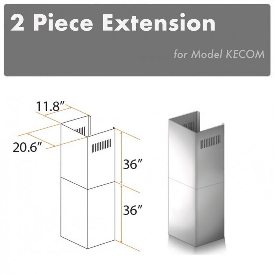 ZLINE 2-36 in. Chimney Extensions for 10 ft. to 12 ft. Ceilings (2PCEXT-KECOM) main image.