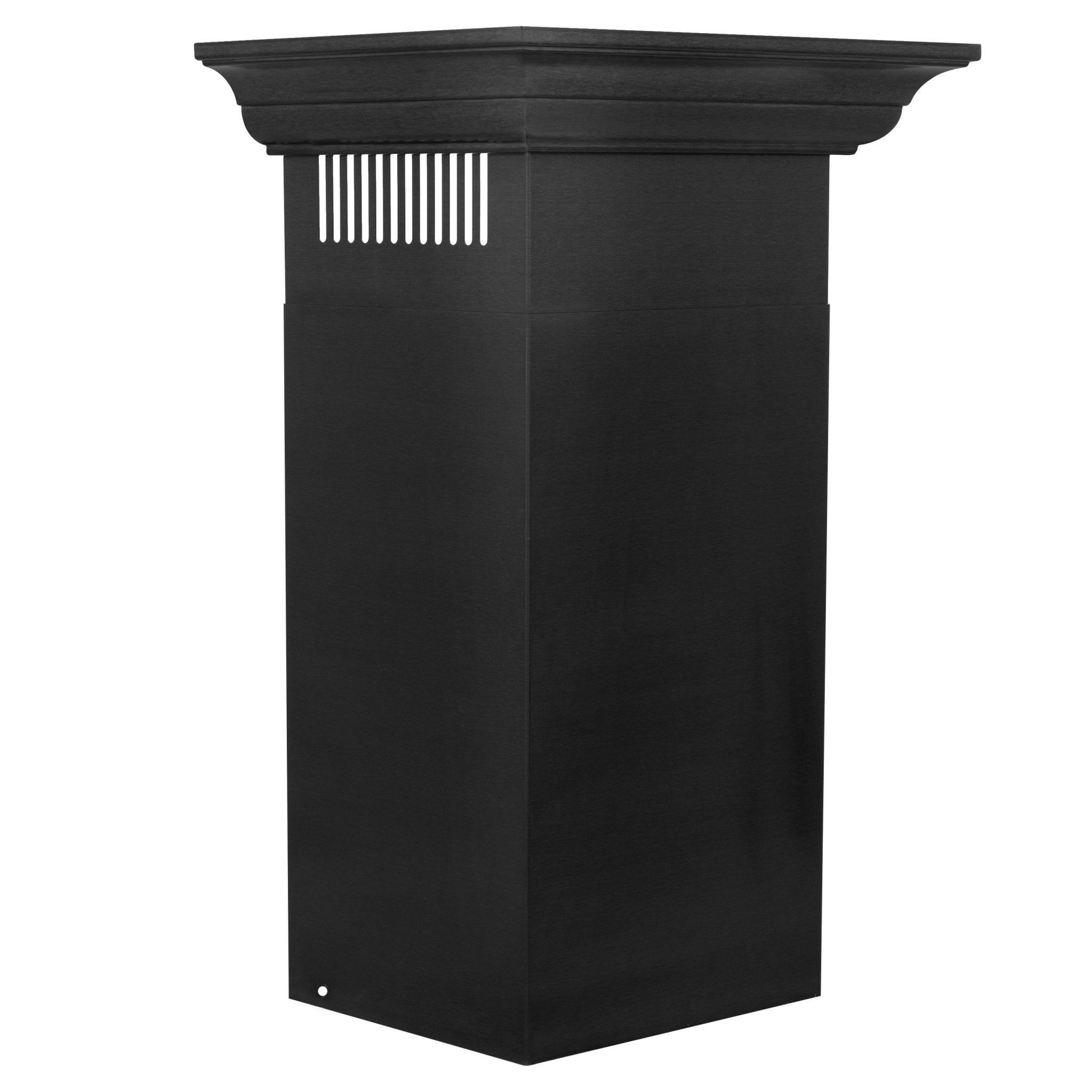Black Stainless Steel Chimney with Crown Molding (BSKBNCRN)