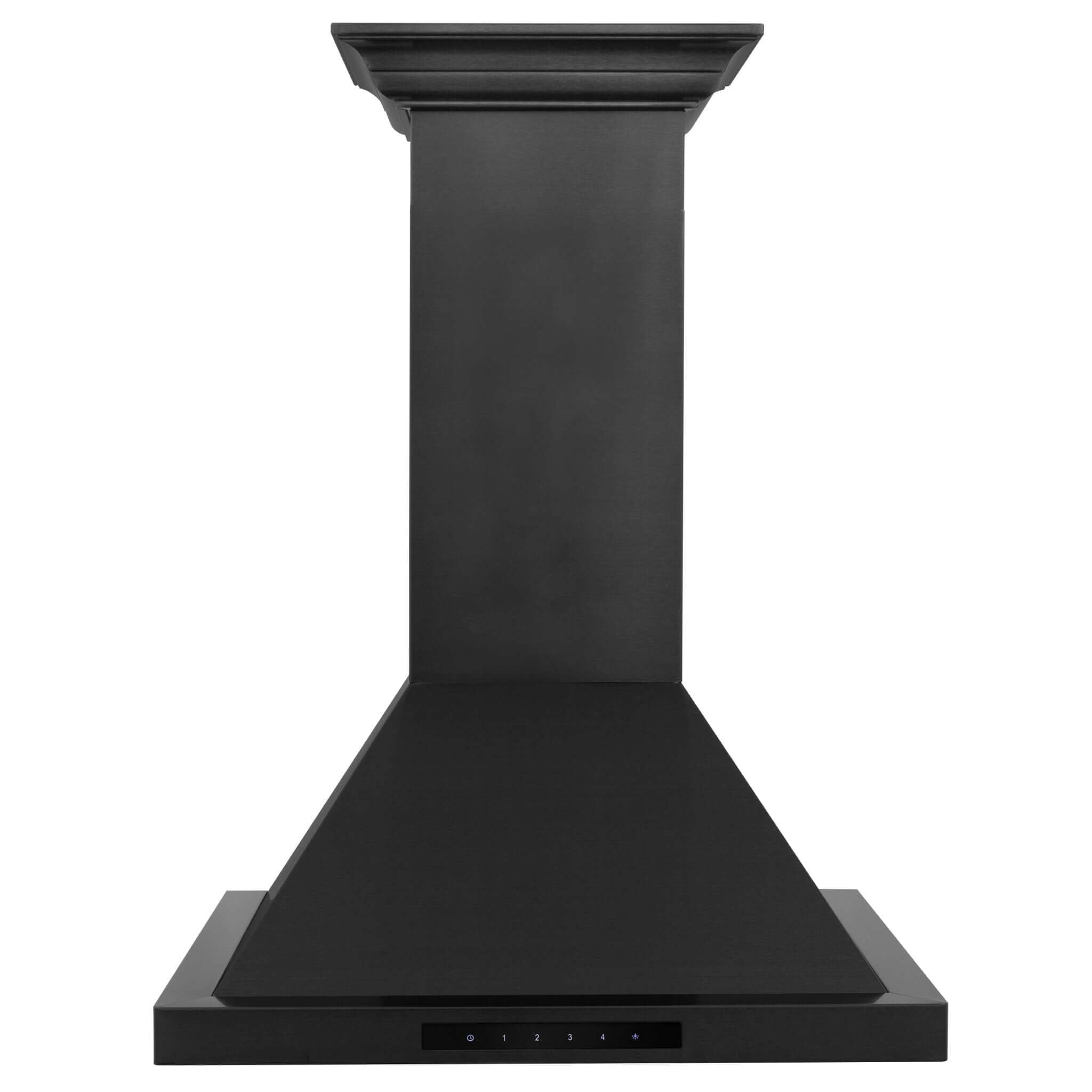 ZLINE Convertible Vent Wall Mount Range Hood in Black Stainless Steel with Crown Molding (BSKBNCRN) front