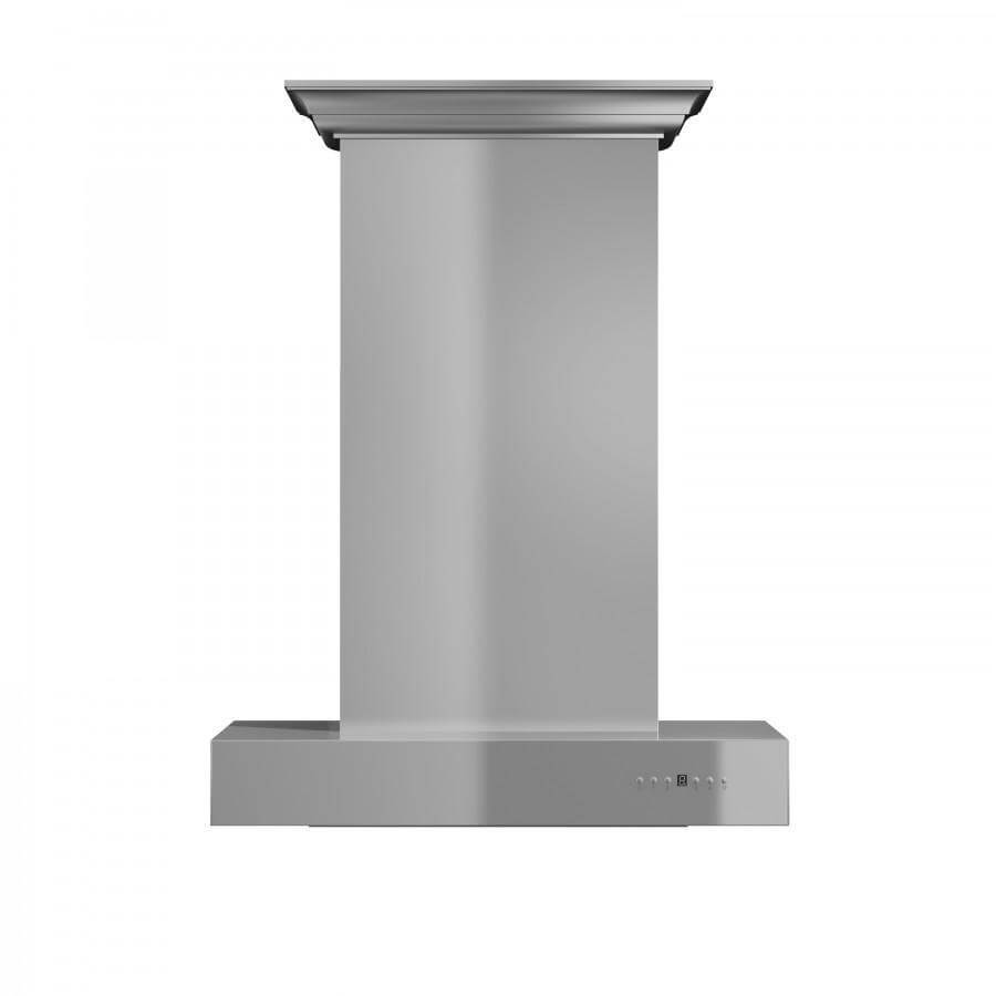 ZLINE 30 in. Convertible Professional Wall Mount Range Hood in Stainless Steel with Crown Molding (KECOMCRN-30) 