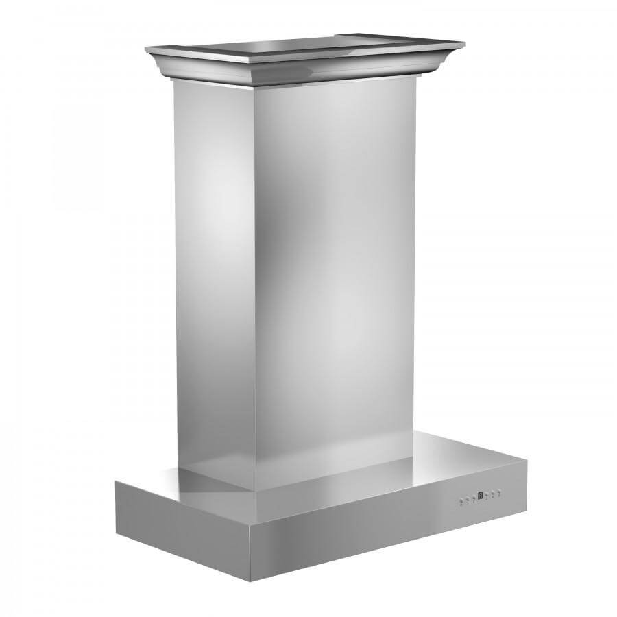 ZLINE 30 in. Convertible Professional Wall Mount Range Hood in Stainless Steel with Crown Molding (KECOMCRN-30) 