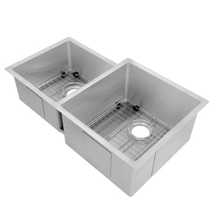 ZLINE 32 in. Jackson Undermount Double Bowl Kitchen Sink with Bottom Grid and Color Options (SRDL-32) main image.