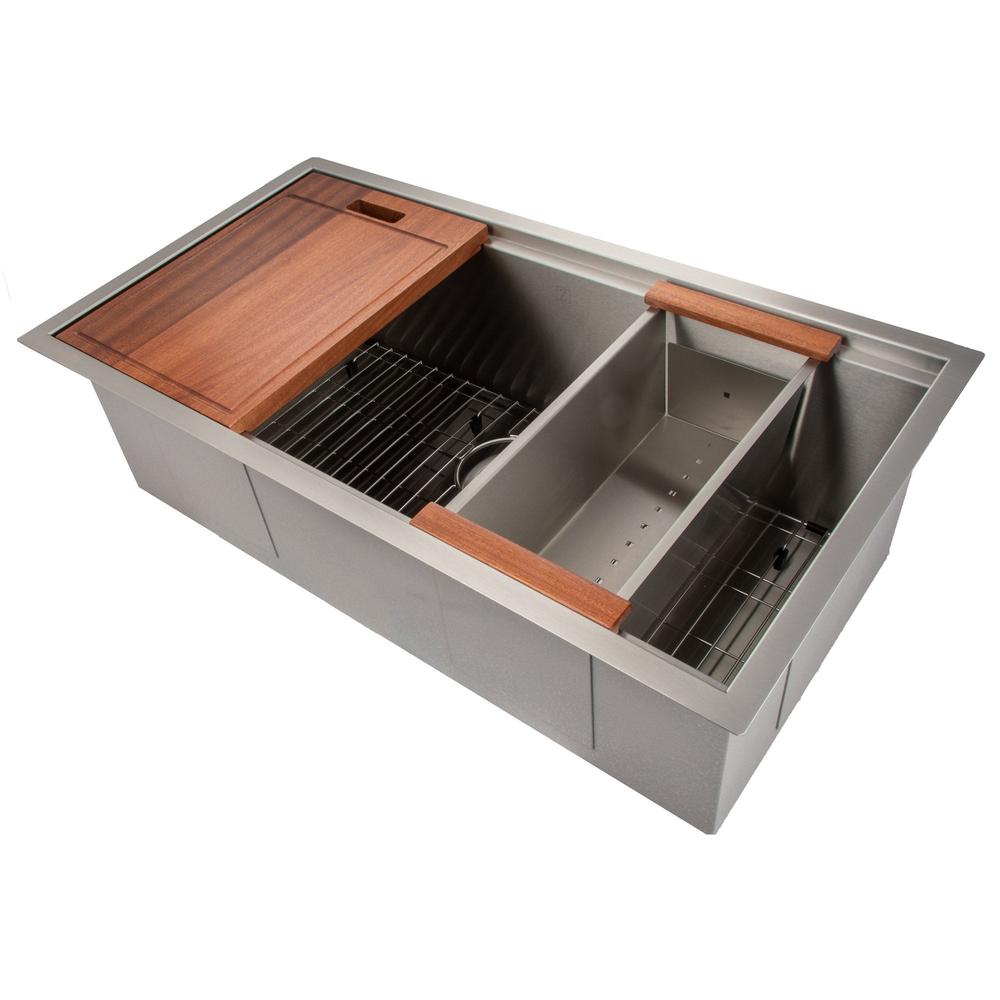ZLINE 33 in. Garmisch Undermount Single Bowl Kitchen Sink with Bottom Grid and Accessories with Color Options (SLS-33) main image.