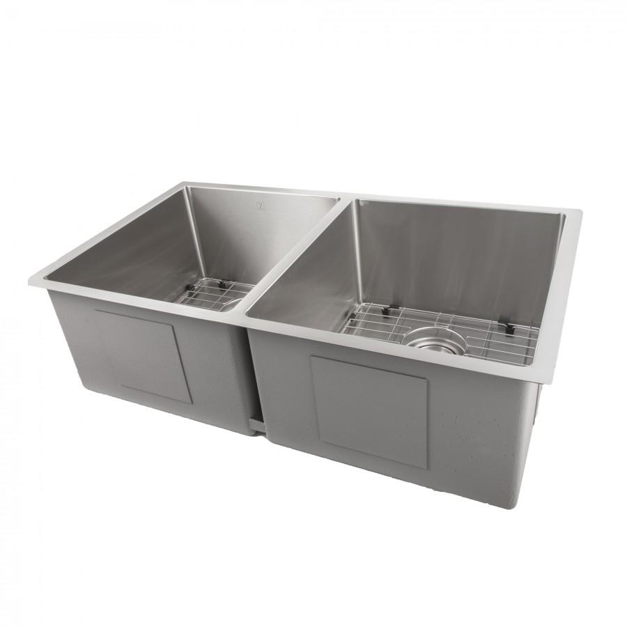 ZLINE 33 in. Anton Undermount Double Bowl Kitchen Sink with Bottom Grid and Color Options (SR50D-33) main image.