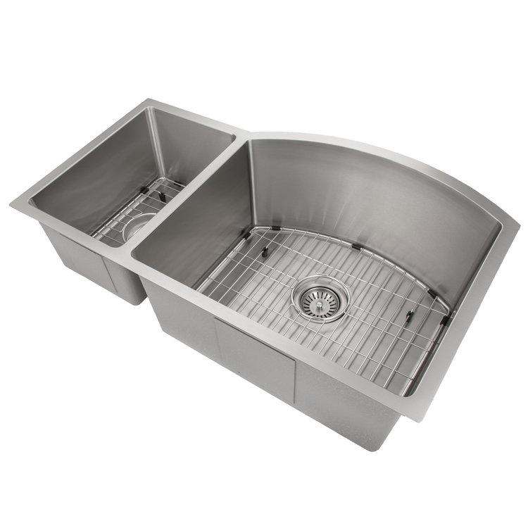 ZLINE Double Bowl Kitchen Sink with a large bowl that is bowed out and a smaller rectangular bowl