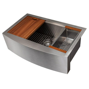 ZLINE 33 in. Moritz Farmhouse Apron Mount Single Bowl Kitchen Sink with Bottom Grid and Accessories with Color Options (SLSAP-33) main image.