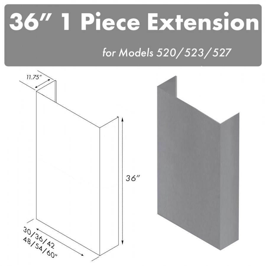 ZLINE 36 in. Chimney for 42 in. Under Cabinet Hoods (520/523/527-42-3FTEXT) main image.