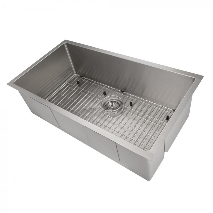 ZLINE 36 in. Meribel Undermount Single Bowl Kitchen Sink with Bottom Grid and Color Options (SRS-36) main image.