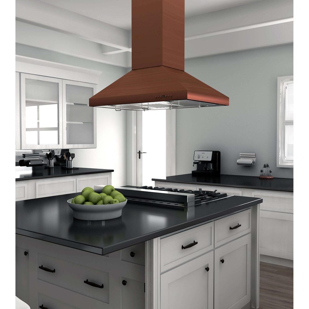 ZLINE 36 in. Designer Series Copper Island Mount Range Hood (8KL3iC-36) 