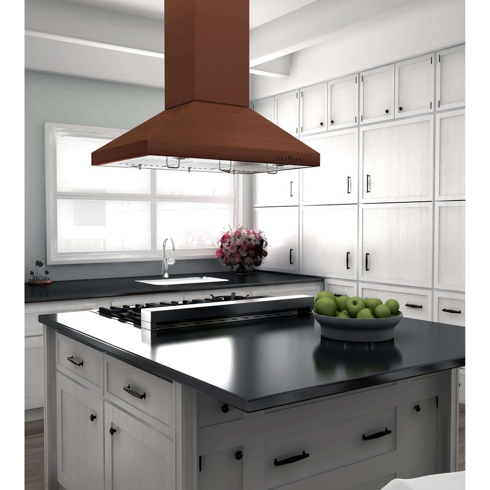 ZLINE 36 in. Designer Series Copper Island Mount Range Hood (8KL3iC-36) 