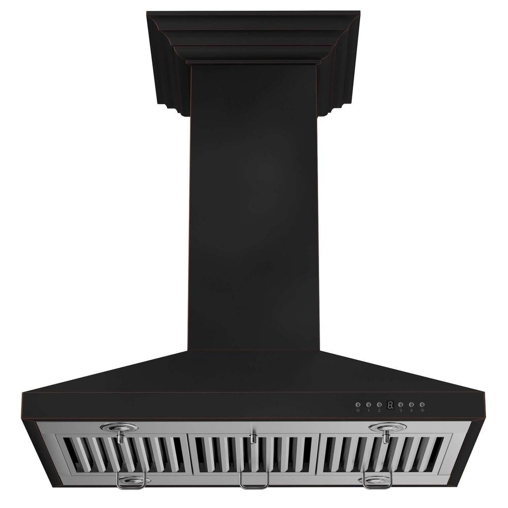 ZLINE 36 in. Designer Series Oil-Rubbed Bronze Island Mount Range Hood (8KL3iB-36) 