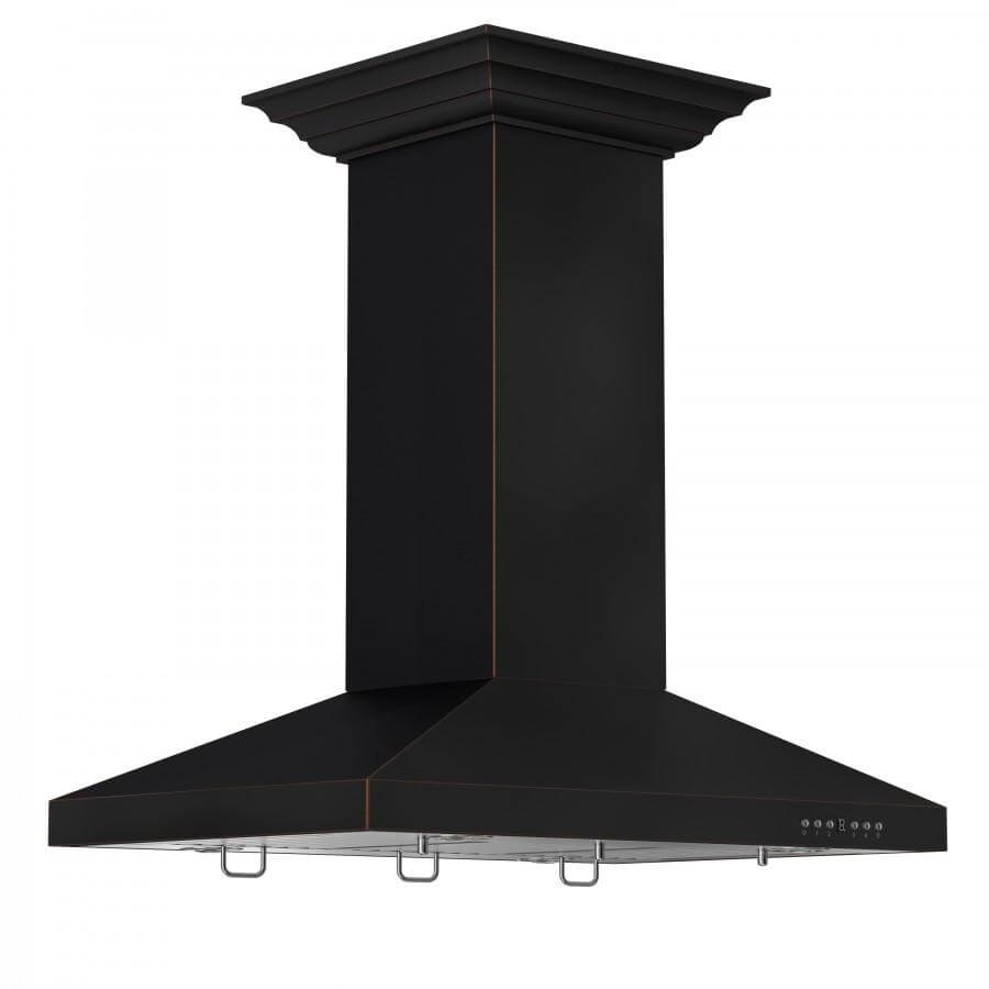 ZLINE 36 in. Designer Series Oil-Rubbed Bronze Island Mount Range Hood (8KL3iB-36) 