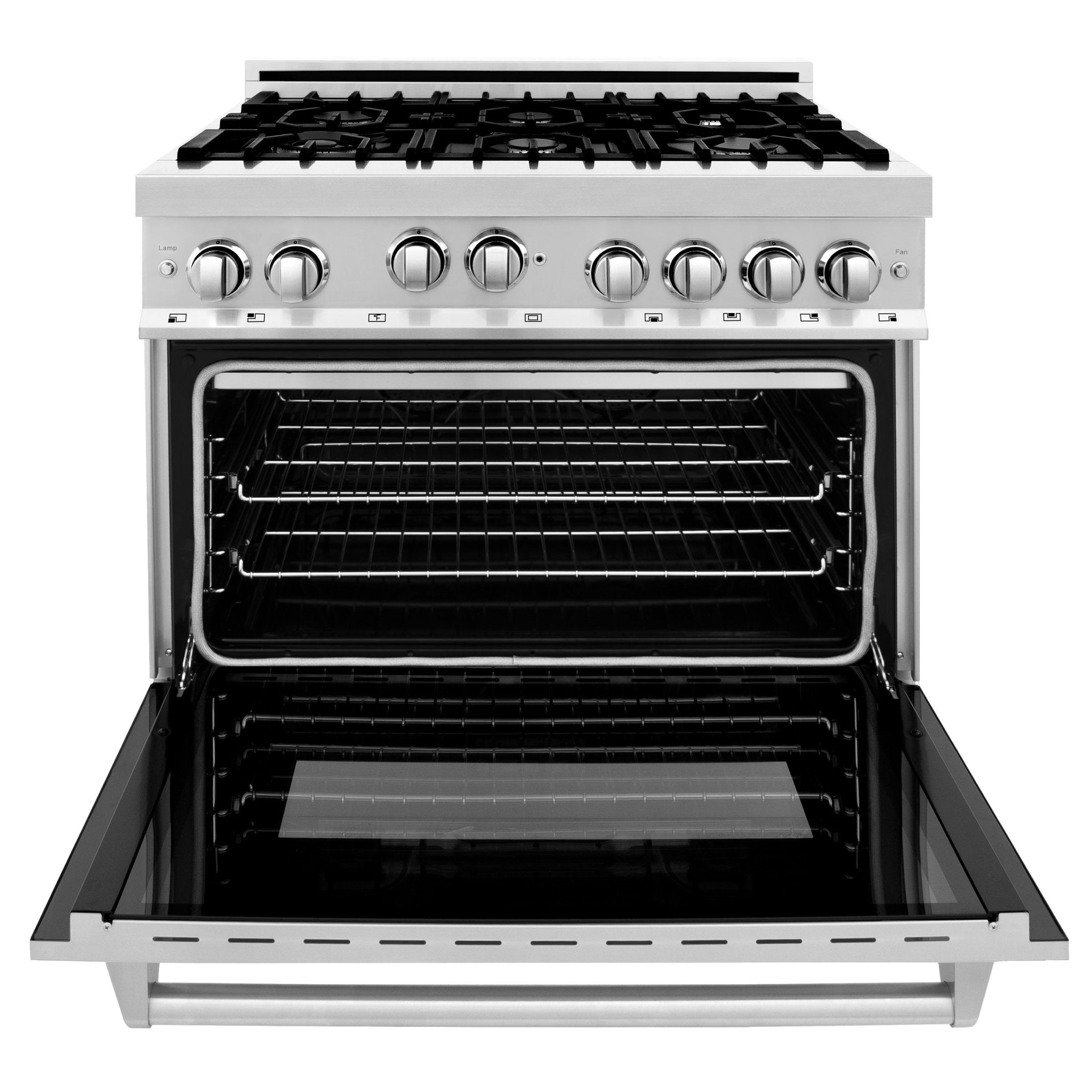 ZLINE 36" Professional 4.6 cu. ft. 6 Gas on Gas Range in Stainless Steel with Color Door Options (RG36) - Rustic Kitchen & Bath - Ranges - ZLINE Kitchen and Bath