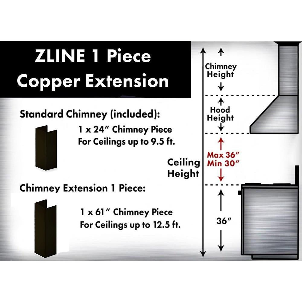 ZLINE 61 in. Extended Chimney and Crown (8KBB-E)