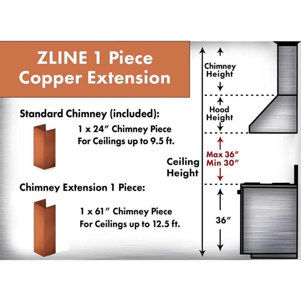 ZLINE 61 in. Extended Chimney (8KBC-E)