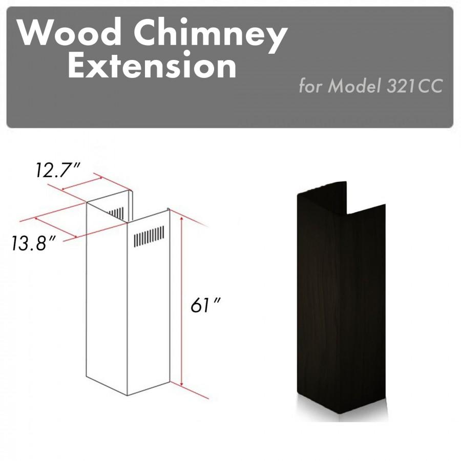 ZLINE 61" Wooden Chimney Extension for Ceilings up to 12.5 ft. (321CC-E) - Rustic Kitchen & Bath - Range Hood Accessories - ZLINE Kitchen and Bath