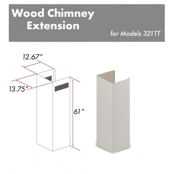 ZLINE 61 in. Wooden Chimney Extension for Ceilings up to 12.5 ft. (321TT-E)