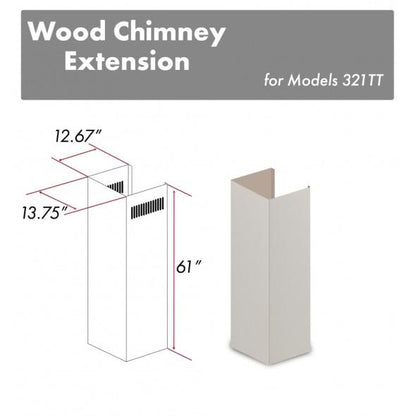 ZLINE 61 in. Wooden Chimney Extension for Ceilings up to 12.5 ft. (321TT-E)