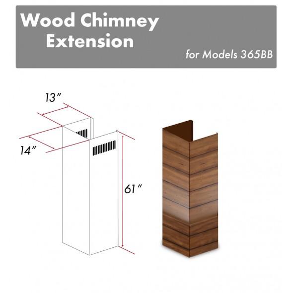 ZLINE 61" Wooden Chimney Extension for Ceilings up to 12.5 ft. (365BB-E) - Rustic Kitchen & Bath - Range Hood Accessories - ZLINE Kitchen and Bath