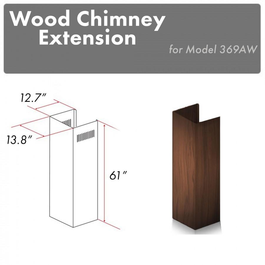 ZLINE 61" Wooden Chimney Extension for Ceilings up to 12.5 ft. (369AW-E) - Rustic Kitchen & Bath - Range Hood Accessories - ZLINE Kitchen and Bath