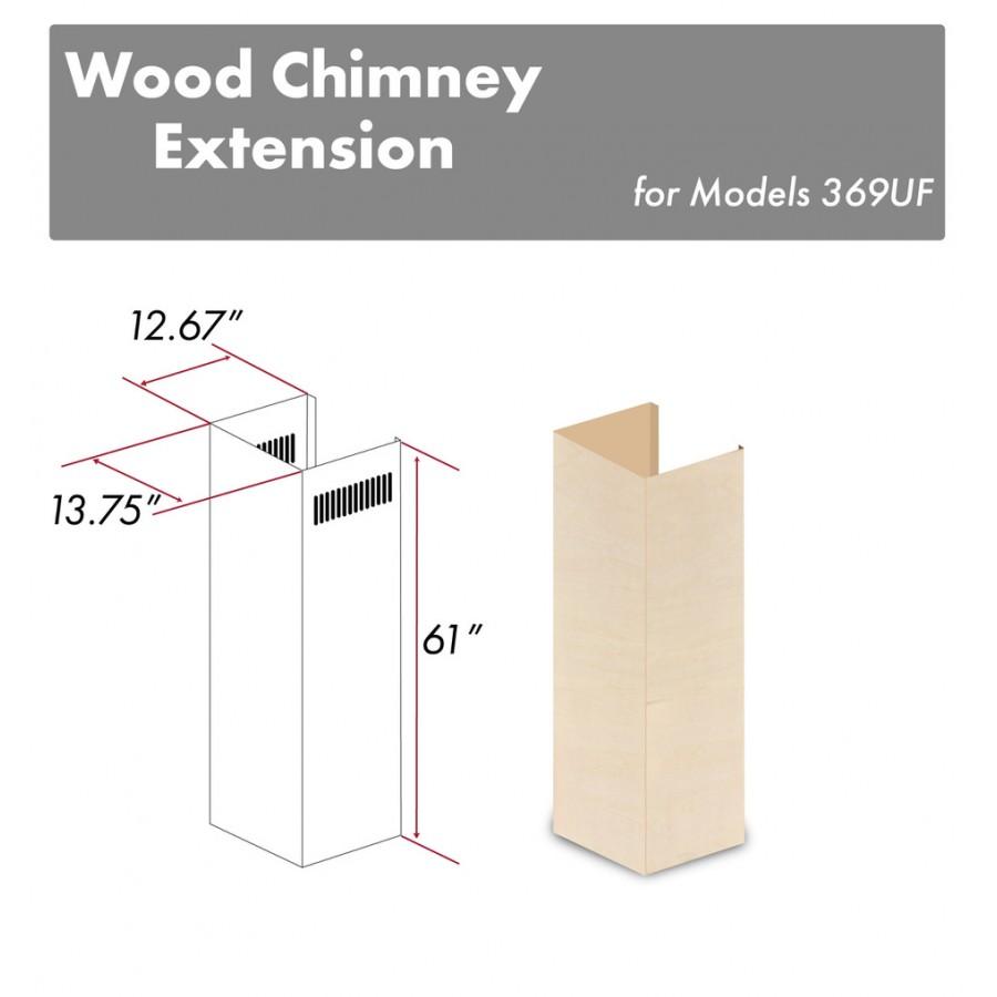 ZLINE 61 in. Wooden Chimney Extension for Ceilings up to 12.5 ft. (369UF-E) main image.