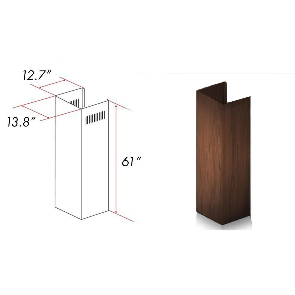 ZLINE 61 in. Wooden Chimney Extension for Ceilings up to 12.5 ft. (393AR-E)