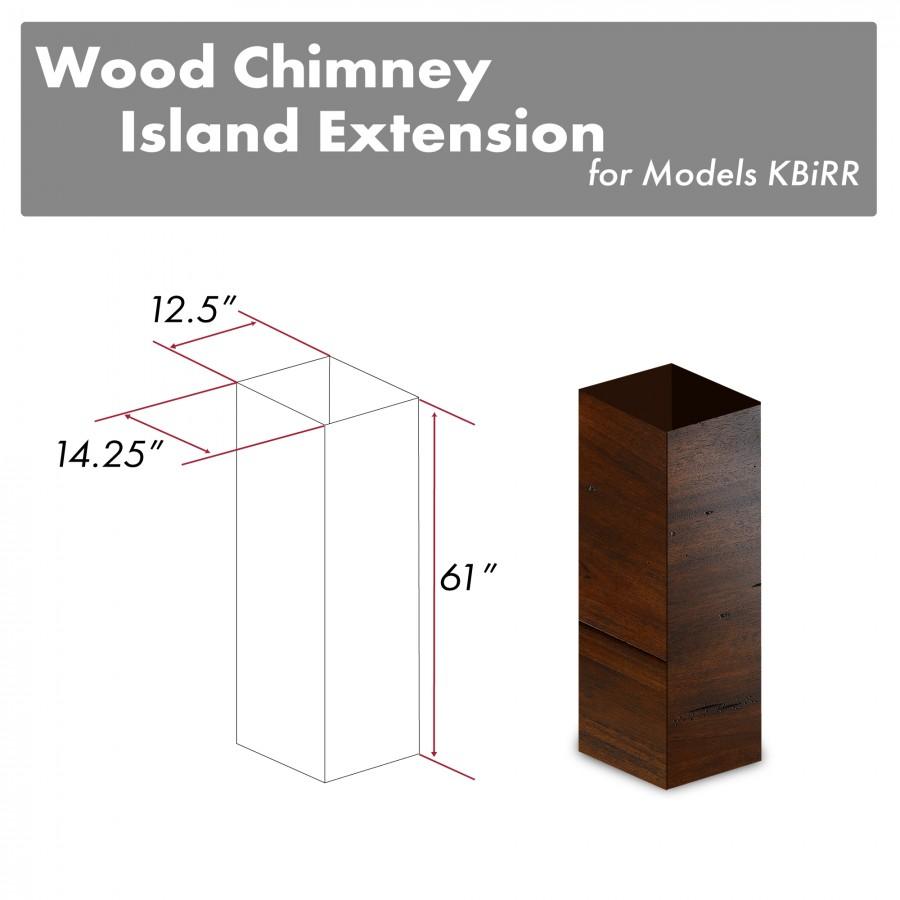 ZLINE 61" Wooden Chimney Extension for Ceilings up to 12.5 ft. (KBiRR-E) - Rustic Kitchen & Bath - Range Hood Accessories - ZLINE Kitchen and Bath