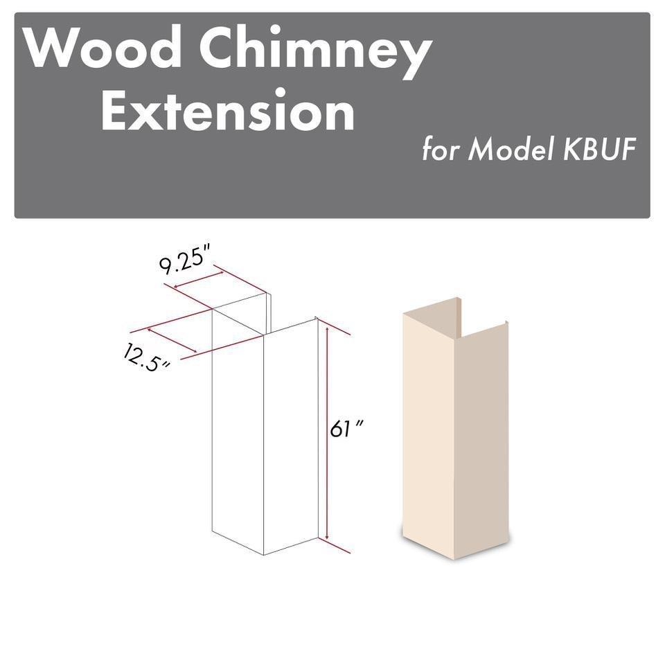 ZLINE 61 in. Wooden Chimney Extension for Ceilings up to 12.5 ft. (KBUF-E) main image.