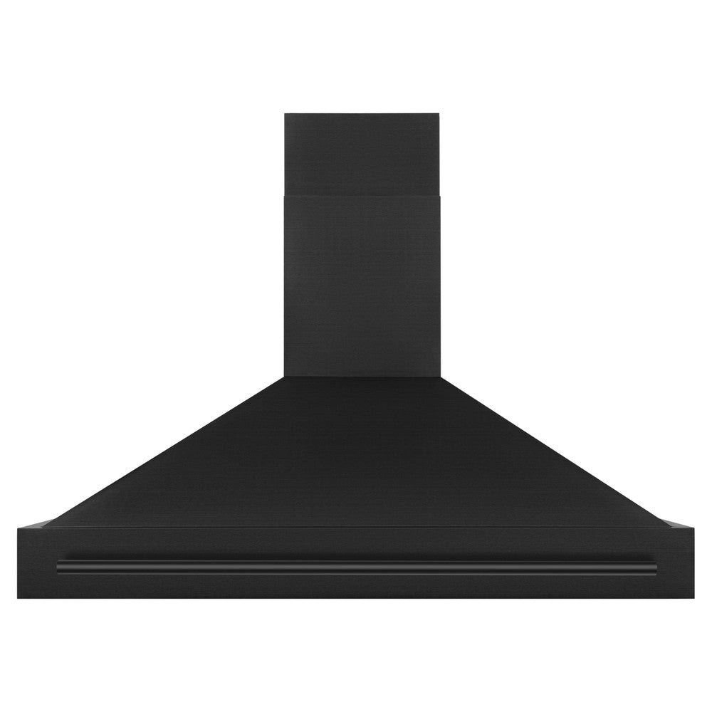 ZLINE Black Stainless Steel Range Hood with Black Stainless Steel Handle and Size Options (BS655-BS) front.