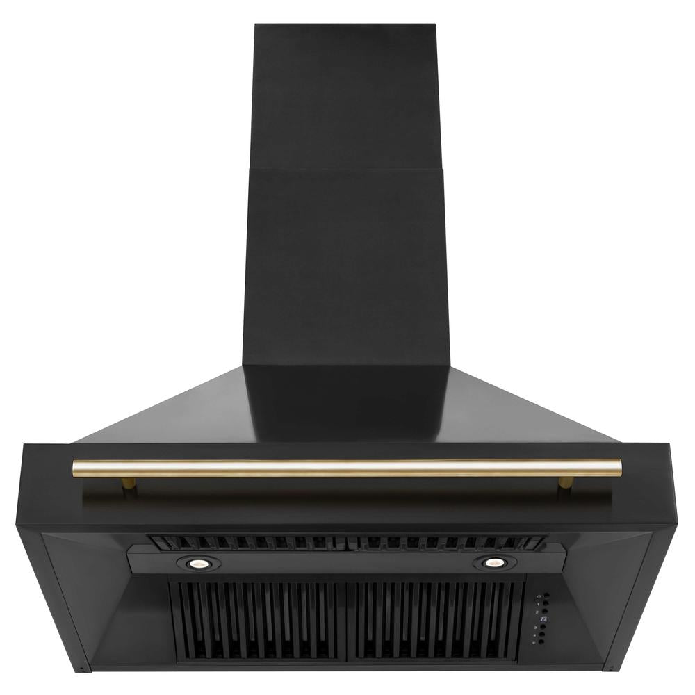 ZLINE Autograph Edition 36 in. Black Stainless Steel Range Hood with Handle (BS655Z-36) 