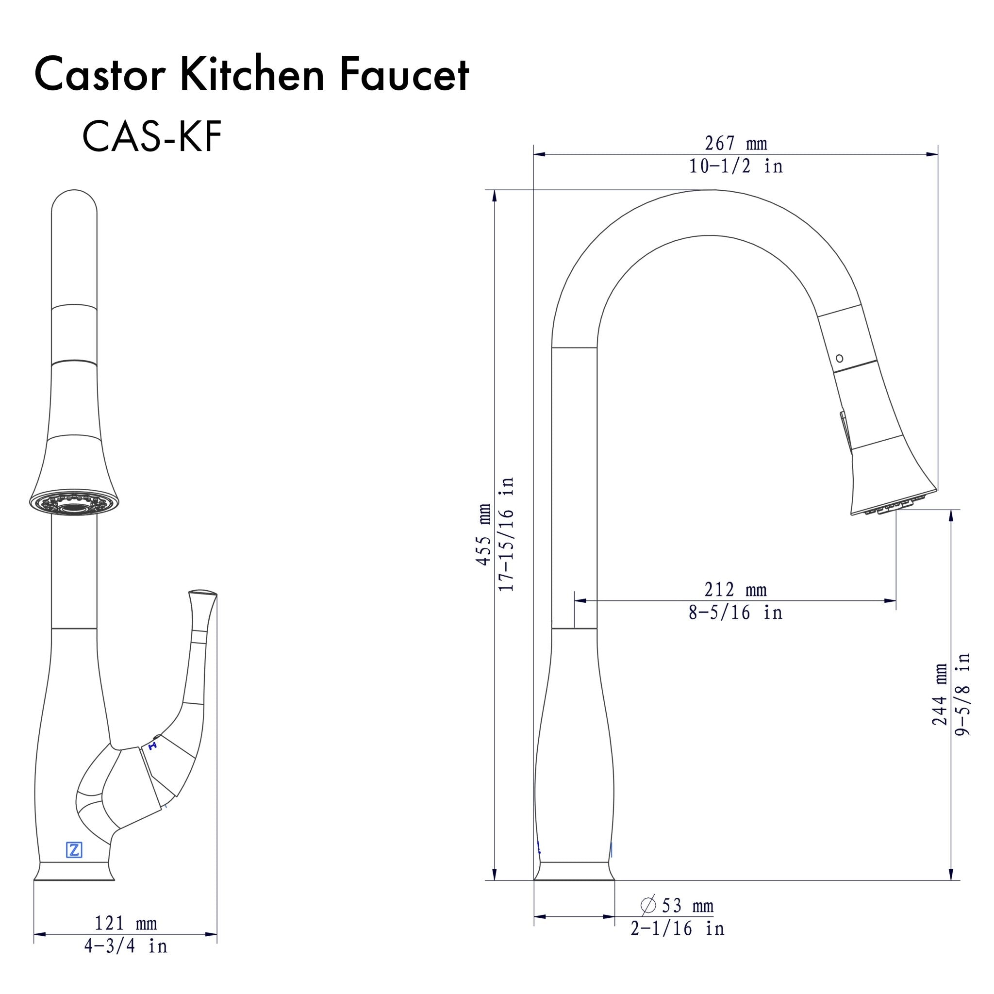 ZLINE Castor Kitchen Faucet (CAS-KF) - Rustic Kitchen & Bath - Faucet - ZLINE Kitchen and Bath