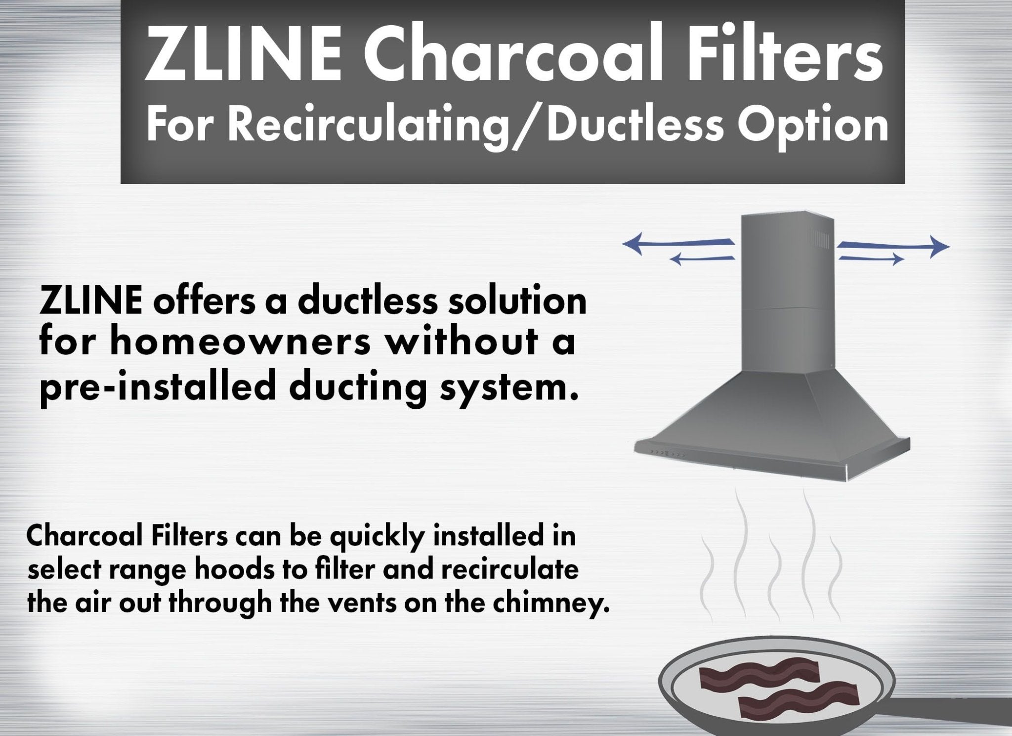 ZLINE Charcoal Replacement Filters for Models 587, 597, and 9597 (Set of 2) 