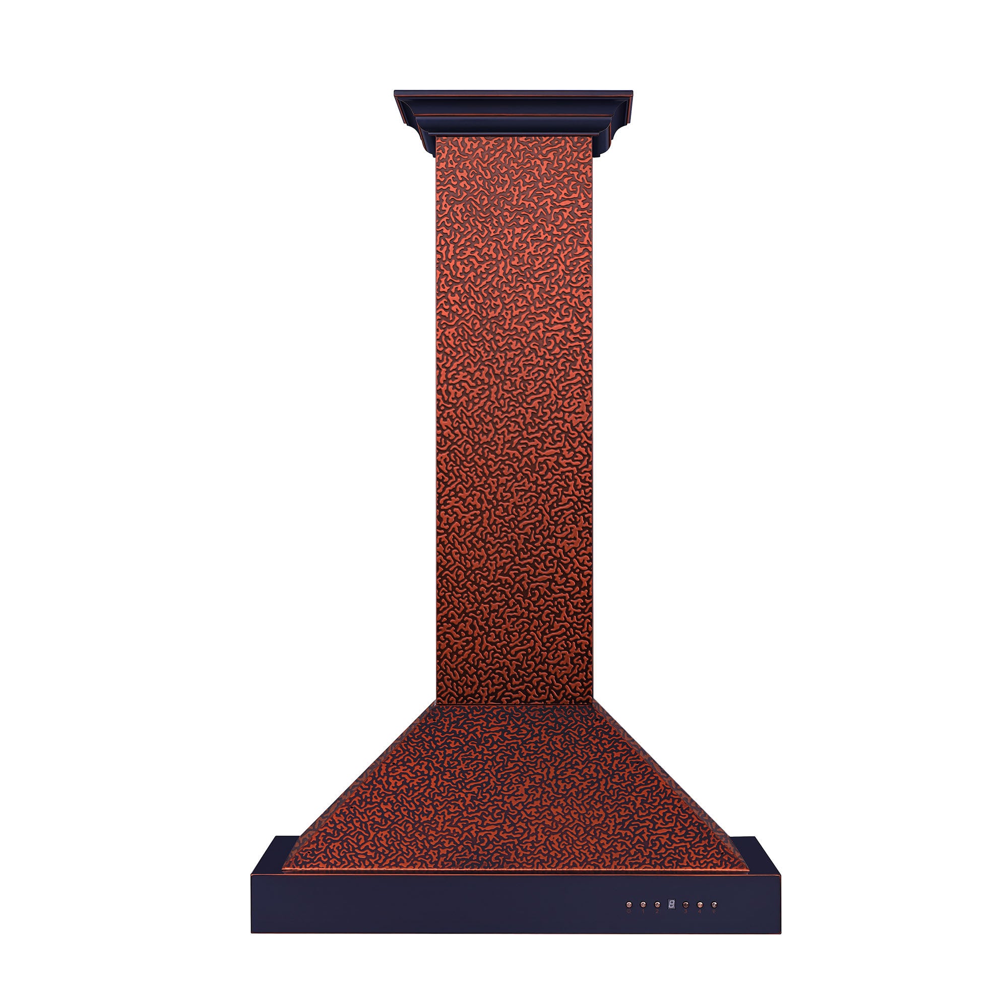 ZLINE Designer Series Wall Mount Range Hood in Embossed Copper with Size Options (KB2-EBXXX) 48 inch front.