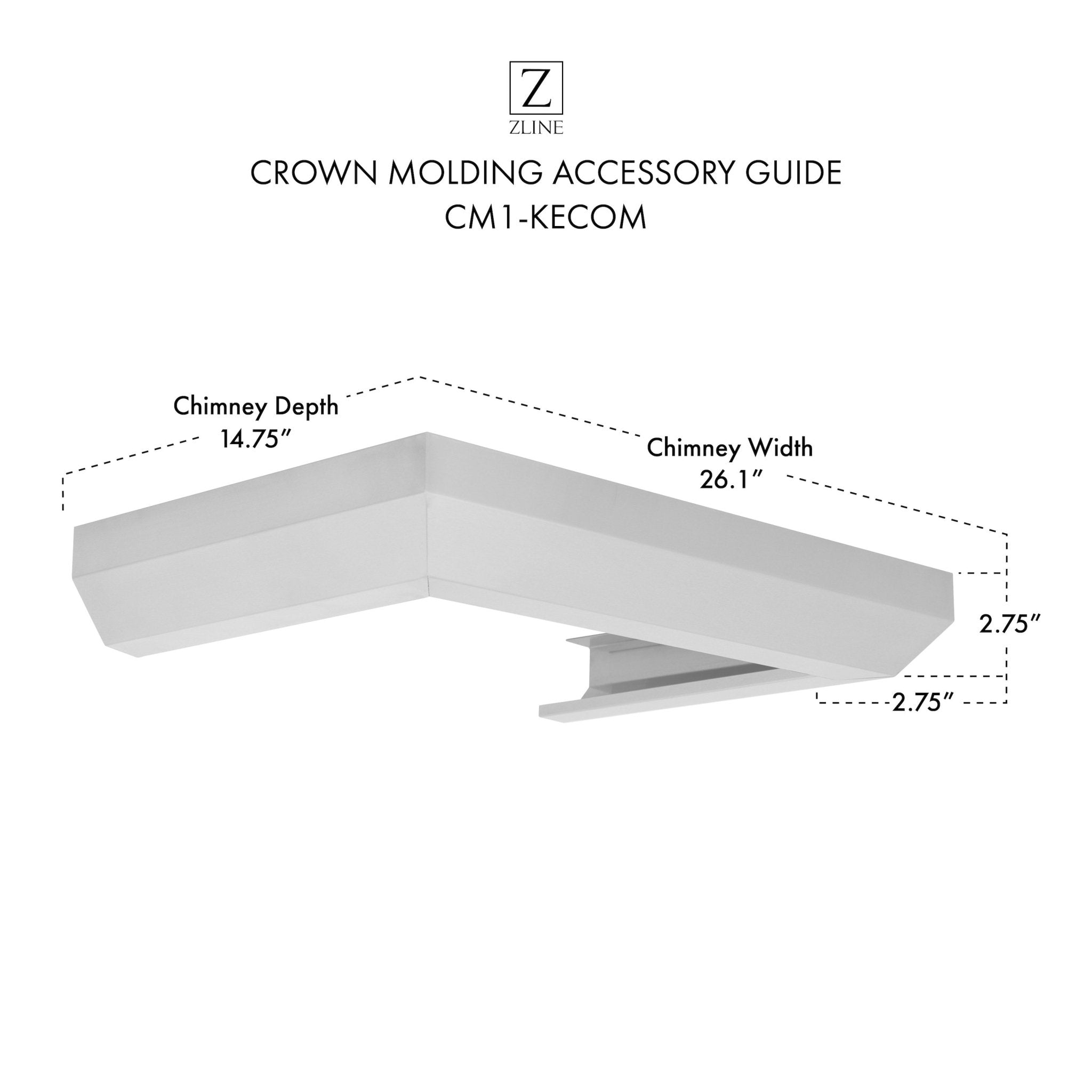 ZLINE Crown Molding #1 For Wall Range Hood (CM1-KECOM) - Rustic Kitchen & Bath - Range Hood Accessories - ZLINE Kitchen and Bath