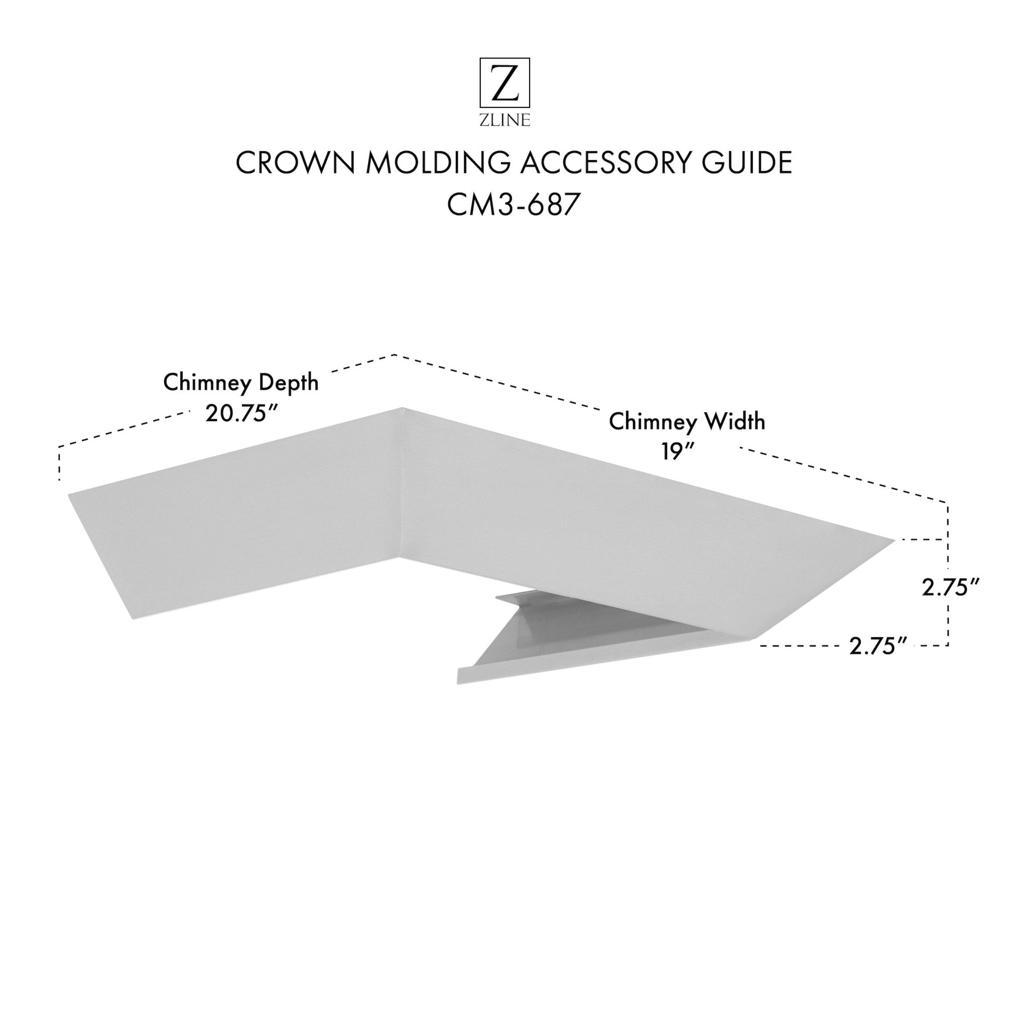 ZLINE Crown Molding #3 For Wall Range Hood (CM3-687) - Rustic Kitchen & Bath - Range Hood Accessories - ZLINE Kitchen and Bath